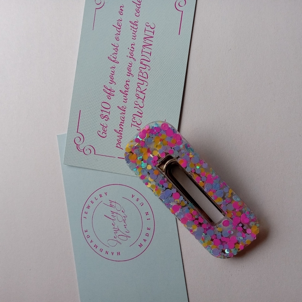 5/$25 Hand Crafted Multicolor Hair Clip